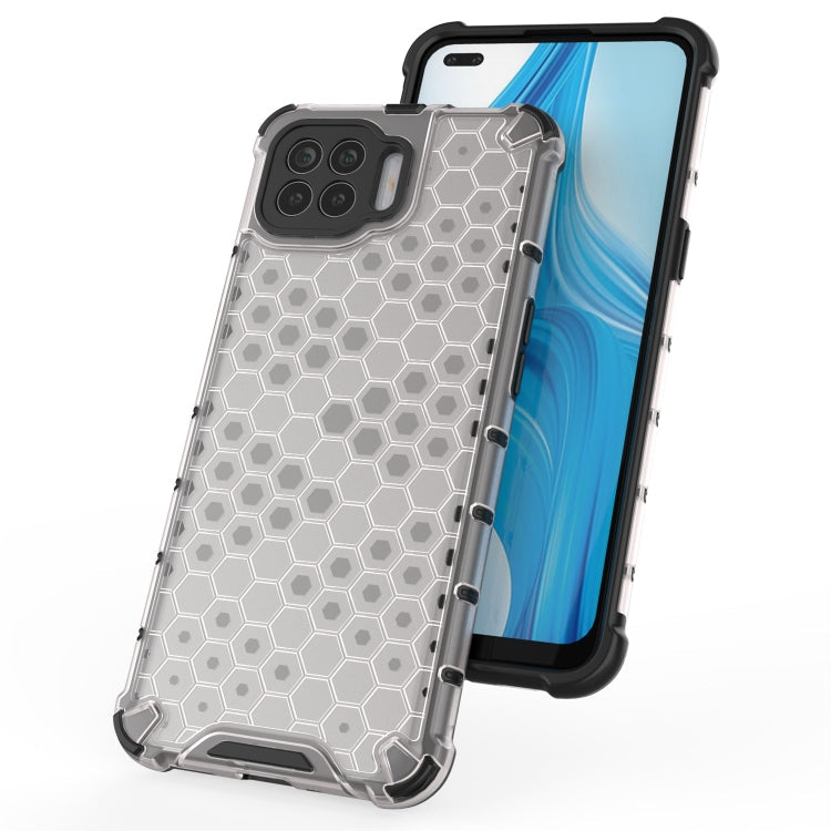 For OPPO F17 Pro  Shockproof Honeycomb PC + TPU Case(White) Eurekaonline