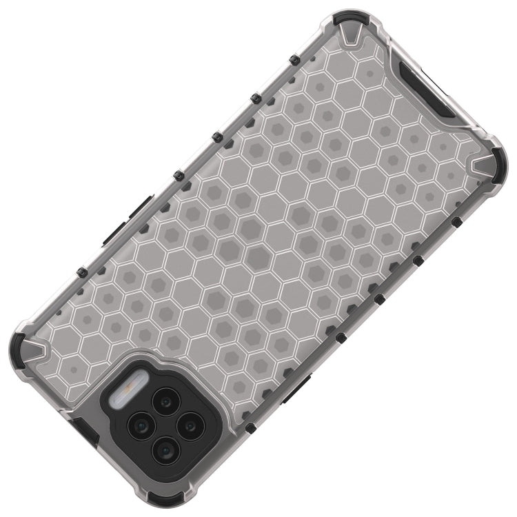 For OPPO F17 Pro  Shockproof Honeycomb PC + TPU Case(White) Eurekaonline