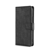 For OPPO F17 Pro Skin Feel Crocodile Texture Magnetic Clasp Horizontal Flip PU Leather Case with Holder & Card Slots & Wallet(Black) Eurekaonline