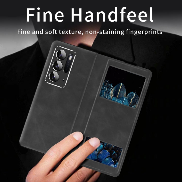 For OPPO Find N Celebrity Series Napa Texture Shockproof Phone Leather Case(Black) Eurekaonline