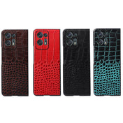 For OPPO Find N2 Crocodile Top Layer Cowhide Leather Phone Case(Black) Eurekaonline