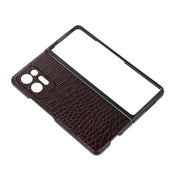 For OPPO Find N2 Crocodile Top Layer Cowhide Leather Phone Case(Coffee) Eurekaonline