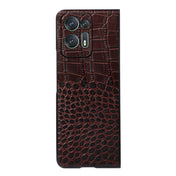 For OPPO Find N2 Crocodile Top Layer Cowhide Leather Phone Case(Coffee) Eurekaonline