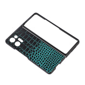 For OPPO Find N2 Crocodile Top Layer Cowhide Leather Phone Case(Cyan Blue) Eurekaonline