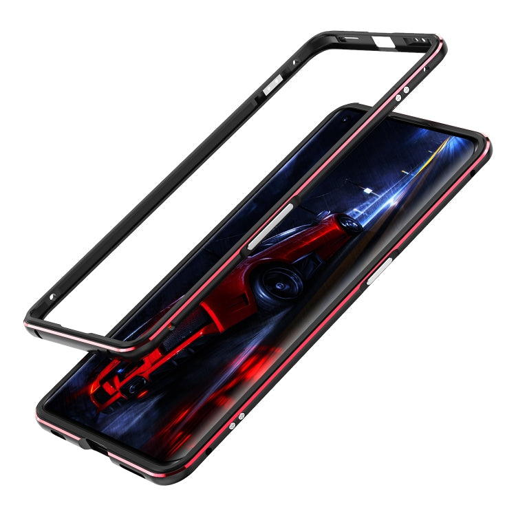 For OPPO Find X2 Aluminum Alloy Shockproof Protective Bumper Frame(Black Red) Eurekaonline