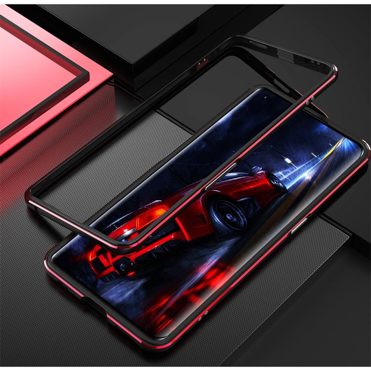 For OPPO Find X2 Aluminum Alloy Shockproof Protective Bumper Frame(Black Red) Eurekaonline