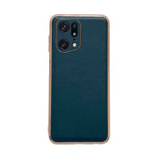 For OPPO Find X5 Genuine Leather Xiaoya Series Nano Plating Phone Case(Dark Green) Eurekaonline