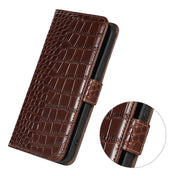 For OPPO Find X5 Pro 5G Crocodile Top Layer Cowhide Leather Phone Case(Brown) Eurekaonline