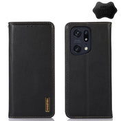 For OPPO Find X5 Pro 5G KHAZNEH Nappa Top Layer Cowhide Leather Phone Case(Black) Eurekaonline