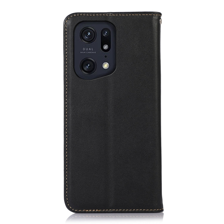 For OPPO Find X5 Pro 5G KHAZNEH Nappa Top Layer Cowhide Leather Phone Case(Black) Eurekaonline