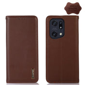 For OPPO Find X5 Pro 5G KHAZNEH Nappa Top Layer Cowhide Leather Phone Case(Brown) Eurekaonline