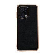 For OPPO Find X5 Pro Genuine Leather Luolai Series Nano Plating Phone Case(Black) Eurekaonline