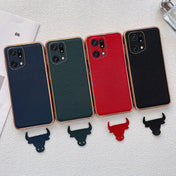 For OPPO Find X5 Pro Genuine Leather Luolai Series Nano Plating Phone Case(Dark Green) Eurekaonline