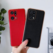 For OPPO Find X5 Pro Genuine Leather Luolai Series Nano Plating Phone Case(Red) Eurekaonline
