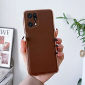 For OPPO Find X5 Pro Genuine Leather Xiaoya Series Nano Plating Phone Case(Coffee) Eurekaonline