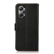 For OPPO K10 Pro 5G KHAZNEH Side-Magnetic Litchi Genuine Leather RFID Phone Case(Black) Eurekaonline