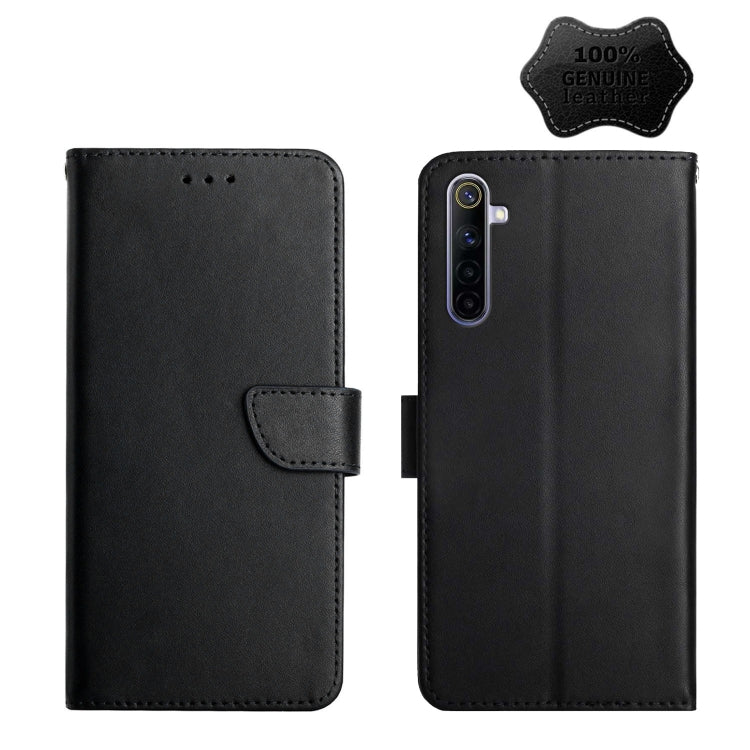 For OPPO Realme 6 Pro Genuine Leather Fingerprint-proof Horizontal Flip Phone Case(Black) Eurekaonline