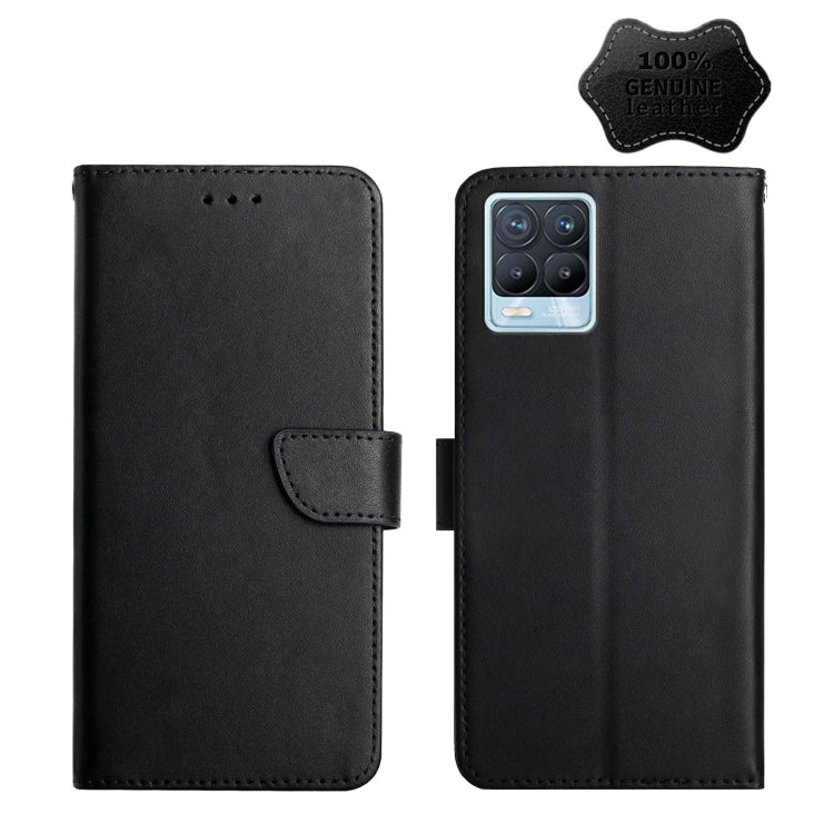 For OPPO Realme 8/8 Pro Genuine Leather Fingerprint-proof Horizontal Flip Phone Case(Black) Eurekaonline