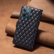 For OPPO Realme C31 Diamond Lattice Zipper Wallet Leather Flip Phone Case(Black) Eurekaonline