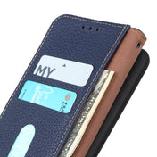 For OPPO Realme C35 KHAZNEH Litchi Genuine Leather Phone Case(Blue) Eurekaonline