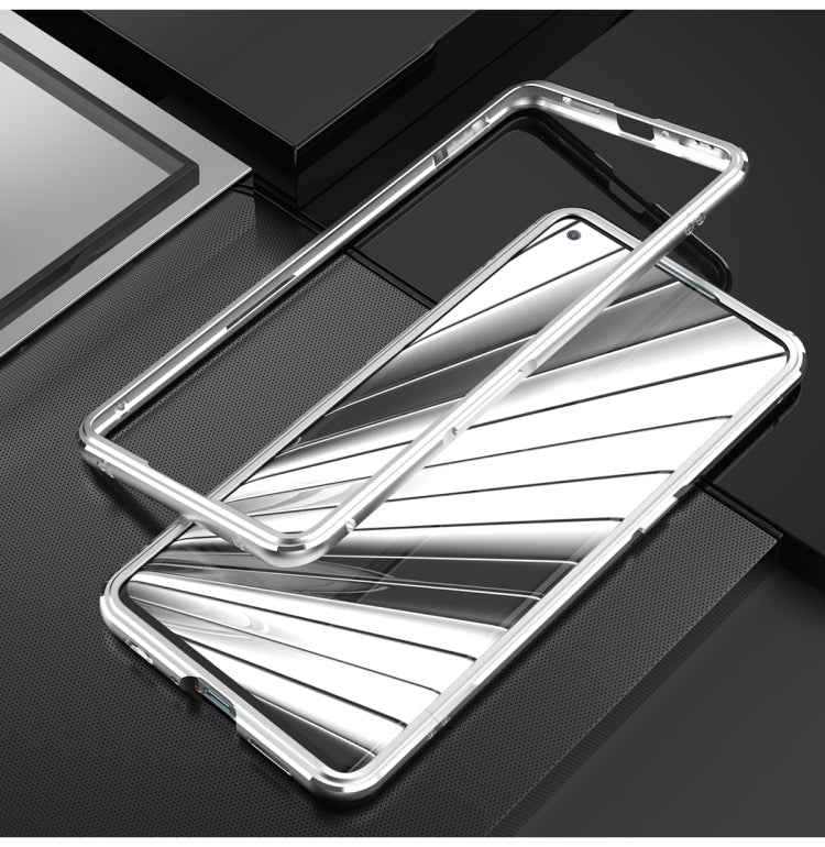 For OPPO Reno3 Pro Aluminum Alloy Shockproof Protective Bumper Frame(Silver) Eurekaonline