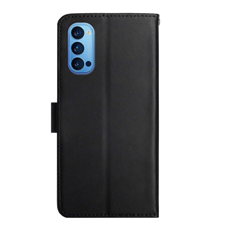 For OPPO Reno4 Pro Genuine Leather Fingerprint-proof Horizontal Flip Phone Case(Black) Eurekaonline