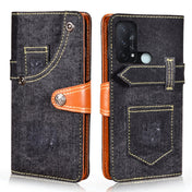 For OPPO Reno5 A Japan Version Denim Horizontal Flip Leather Case with Holder & Card Slot & Wallet(Black) Eurekaonline