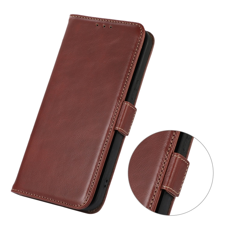 For OPPO Reno7 4G Global/F21 Pro 4G Crazy Horse Top Layer Cowhide Leather Phone Case(Brown) Eurekaonline