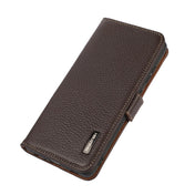 For OPPO Reno7 4G Global/F21 Pro 4G KHAZNEH Side-Magnetic Litchi Genuine Leather RFID Phone Case(Brown) Eurekaonline