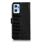 For OPPO Reno7 5G CN Version Crocodile Top Layer Cowhide Leather Phone Case(Black) Eurekaonline