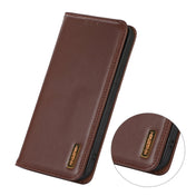 For OPPO Reno7 SE 5G KHAZNEH Nappa Top Layer Cowhide Leather Phone Case(Brown) Eurekaonline