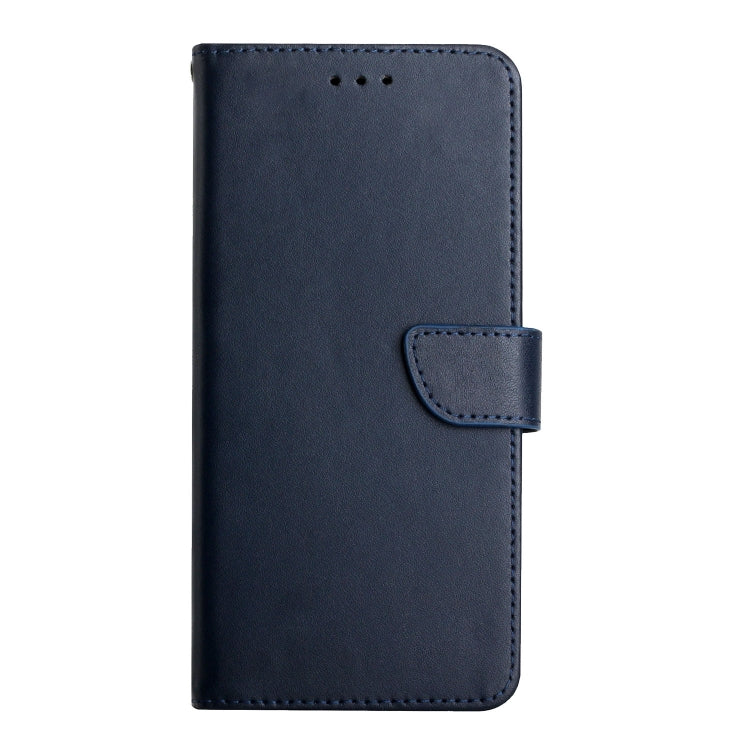 For OPPO Reno8 5G HT02 Genuine Leather Fingerprint-proof Flip Phone Case(Blue) Eurekaonline