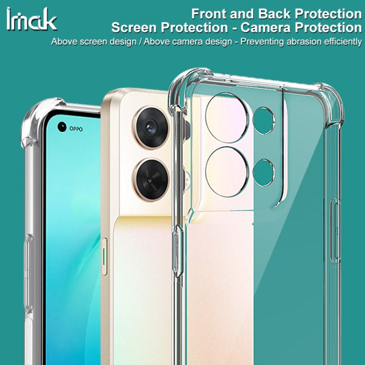Reno8 5G Global IMAK All-inclusive Shockproof Airbag TPU Case with Screen Protector (Transparent) Eurekaonline