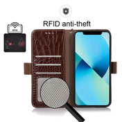 For OPPO Reno8 Crocodile Top Layer Cowhide Leather Phone Case(Brown) Eurekaonline