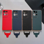 For OPPO Reno8 Genuine Leather Luolai Series Nano Plating Phone Case(Red) Eurekaonline