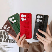 For OPPO Reno8 Genuine Leather Weilai Series Nano Plating Phone Case(Black) Eurekaonline