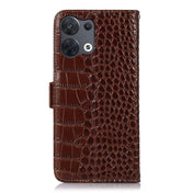 For OPPO Reno8 Pro+ 5G China / 8 Pro 5G Foreign Crocodile Top Layer Cowhide Leather Phone Case(Brown) Eurekaonline