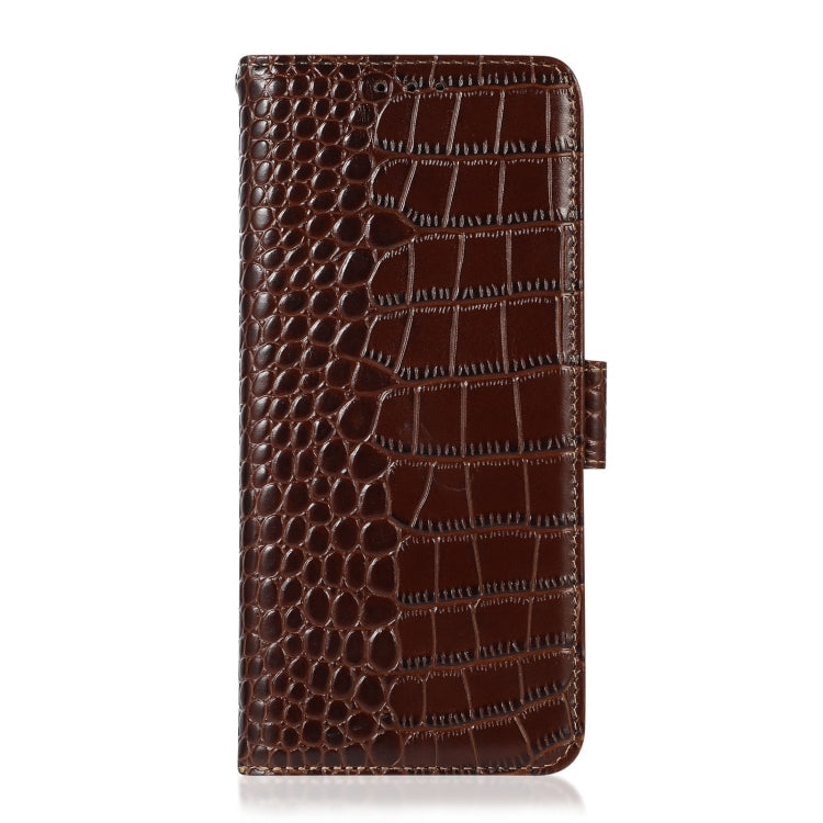  8 Pro 5G Foreign Crocodile Top Layer Cowhide Leather Phone Case(Brown) Eurekaonline