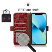 For OPPO Reno8 Pro+ 5G China / 8 Pro 5G Foreign Crocodile Top Layer Cowhide Leather Phone Case(Red) Eurekaonline