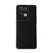 For OPPO Reno8 Pro Genuine Leather Luolai Series Nano Plating Phone Case(Black) Eurekaonline