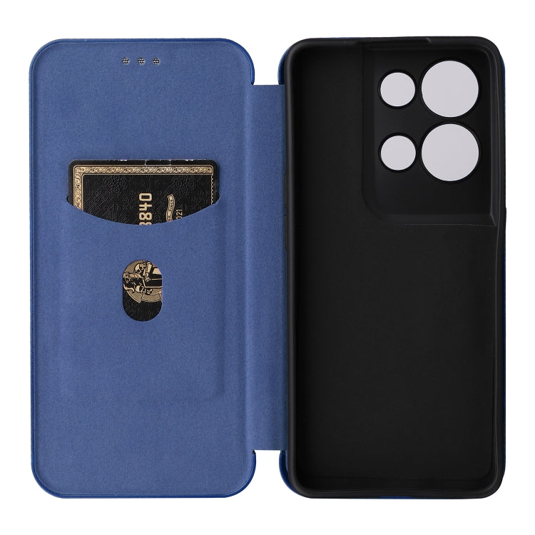 For OPPO Reno8 Pro / Reno8 Pro+ Carbon Fiber Texture Flip Leather Phone Case(Blue) Eurekaonline