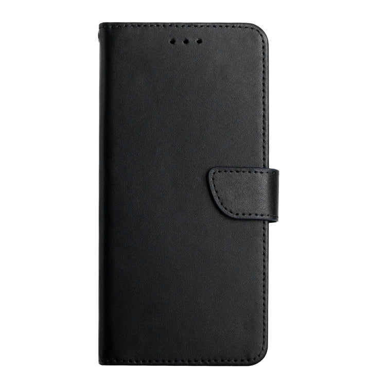 Reno8 Pro HT02 Genuine Leather Fingerprint-proof Flip Phone Case(Black) Eurekaonline