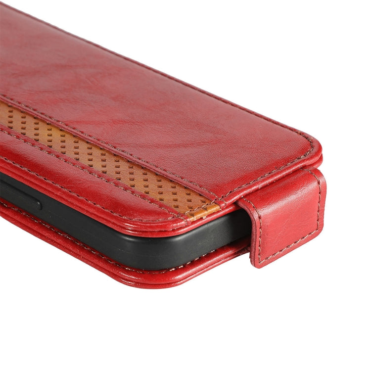 For OPPO Reno8 Splicing Wallet Card Holder Vertical Flip Leather Phone Case(Red) Eurekaonline