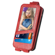 For OPPO Reno8 Splicing Wallet Card Holder Vertical Flip Leather Phone Case(Red) Eurekaonline