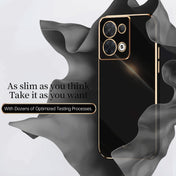 For OPPO Reno8 XINLI Straight 6D Plating Gold Edge TPU Phone Case(Black) Eurekaonline