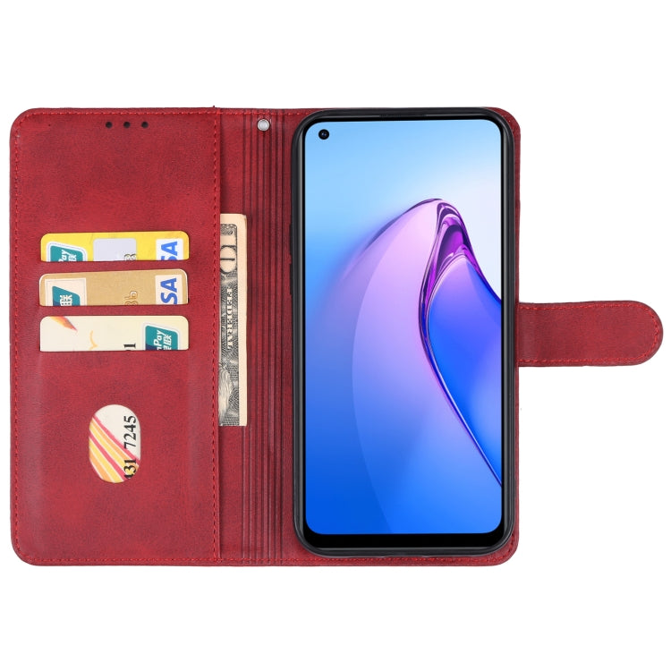 For OPPO Reno8 Z Leather Phone Case(Red) Eurekaonline