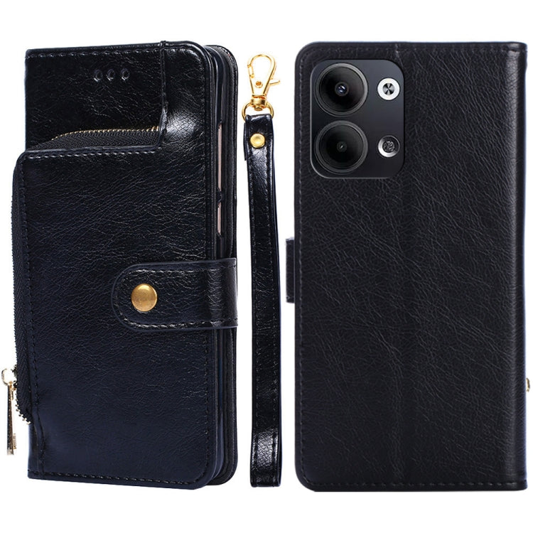 For OPPO Reno9 5G / Reno9 Pro 5G Zipper Bag Leather Phone Case(Black) Eurekaonline