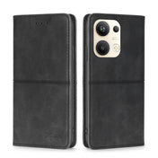 For OPPO Reno9 Pro+ 5G Cow Texture Magnetic Horizontal Flip Leather Phone Case(Black) Eurekaonline