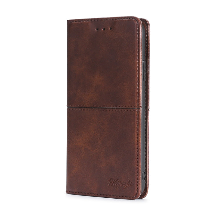 For OPPO Reno9 Pro+ 5G Cow Texture Magnetic Horizontal Flip Leather Phone Case(Dark Brown) Eurekaonline