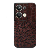 For OPPO Reno9 Pro+ Crocodile Top Layer Cowhide Leather Phone Case(Coffee) Eurekaonline
